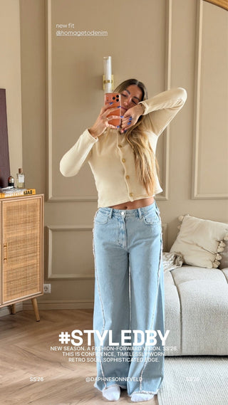 Palazzo Jeans With Fringes