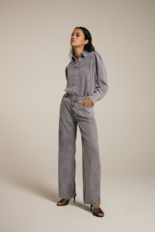 Tencel Straight Jeans With Slits