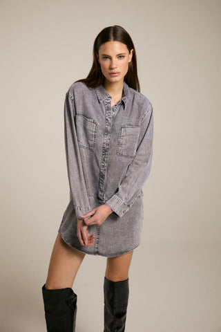 Flowy Shirt Dress With Belt