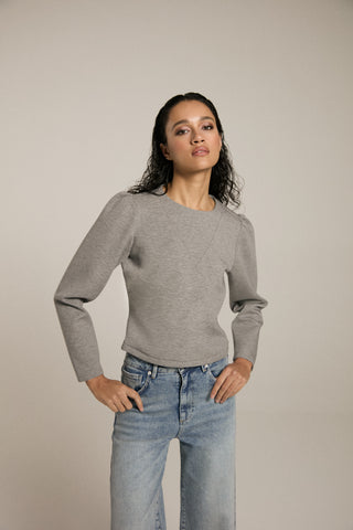 Top With Puffy Sleeves and V Detail