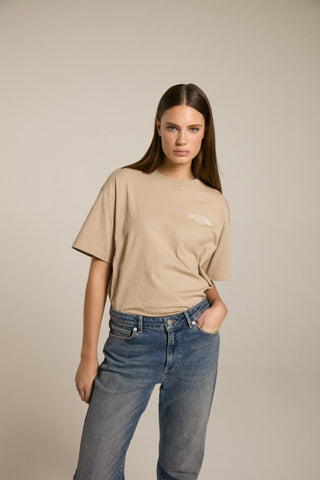 Oversized Tee with Chest Print