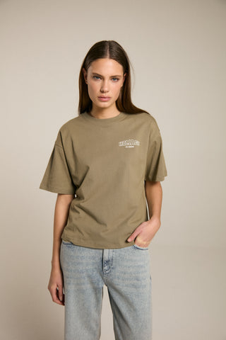 Oversized Tee with Chest Print