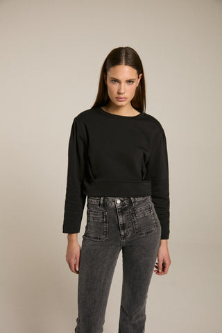 Top With Puffy Sleeves and V Detail