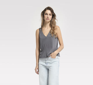 Flowy Sleeveless Top With V Neck