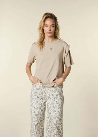 Shoulder Detail Top With Print