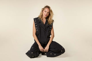 Palazzo Jeans With Big Eyelets