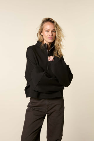 High Neck Sweater With Zipper