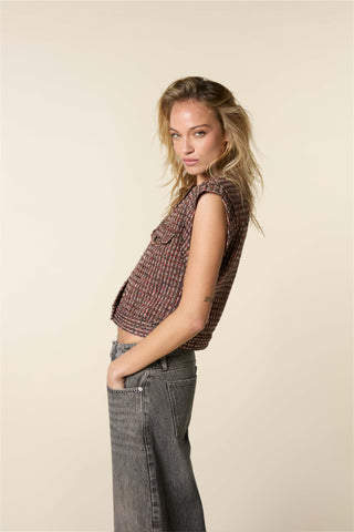 Fitted Tweed Vest