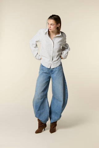 Relaxed Pinstripe Blouse