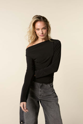 Off Shoulder Top With Pleats