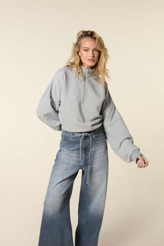 High Neck Sweater With Zipper