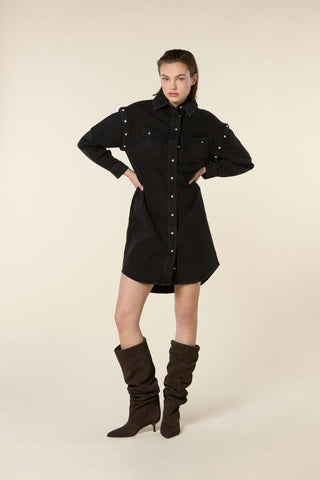 Shirt Dress With Detachable Sleeves