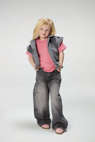 Mid Waist Jeans With Big Studs
