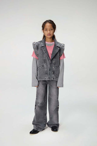 Denim Gilet With Big Studs