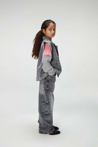 Denim Gilet With Big Studs
