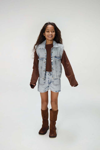 Denim Shorts With Front Pockets