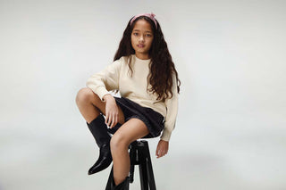 Denim Skort With Overlayer