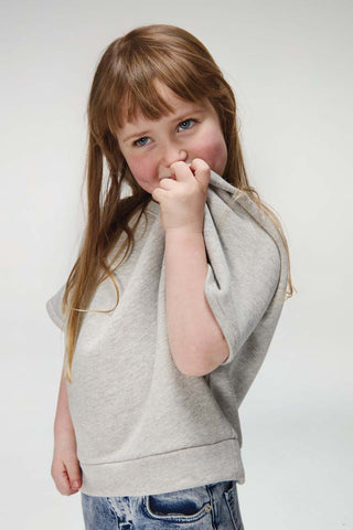 Short Sleeve Sweater With Shoulder Detail