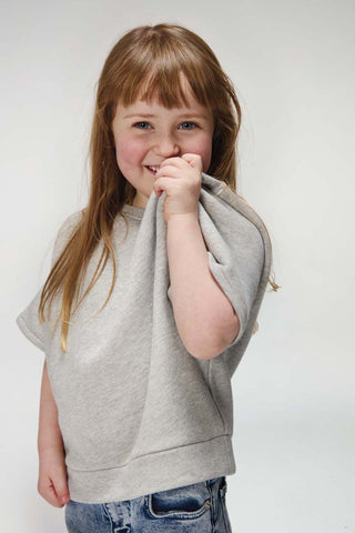Short Sleeve Sweater With Shoulder Detail