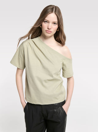 Off Shoulder Top With Pleats