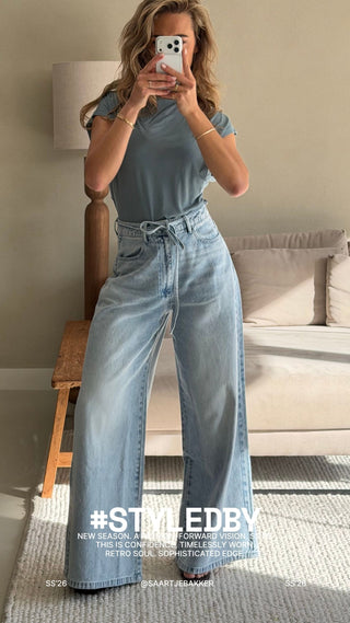 Extra Wide Leg Jeans With Cord