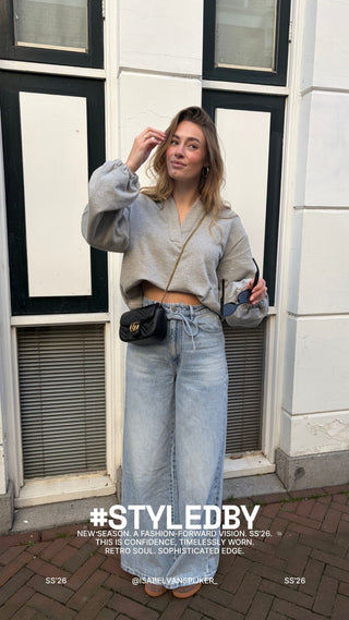 Extra Wide Leg Jeans With Cord