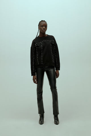 Sarah - Vegan Leather Straight Pants
