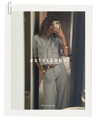 Mid Waist Palazzo Jeans with Big Pockets