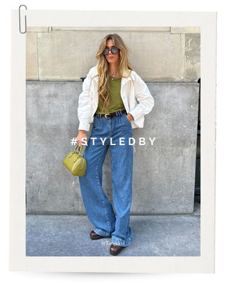 Flowy Palazzo Jeans with Pleats