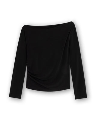 Off Shoulder Top With Pleats