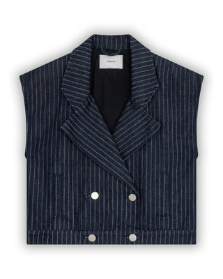 Oversized Waistcoat With Pinstripe