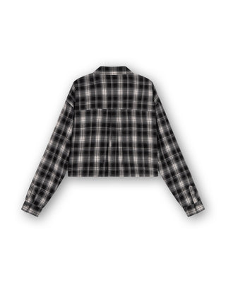 Cropped Oversized Checks Blouse