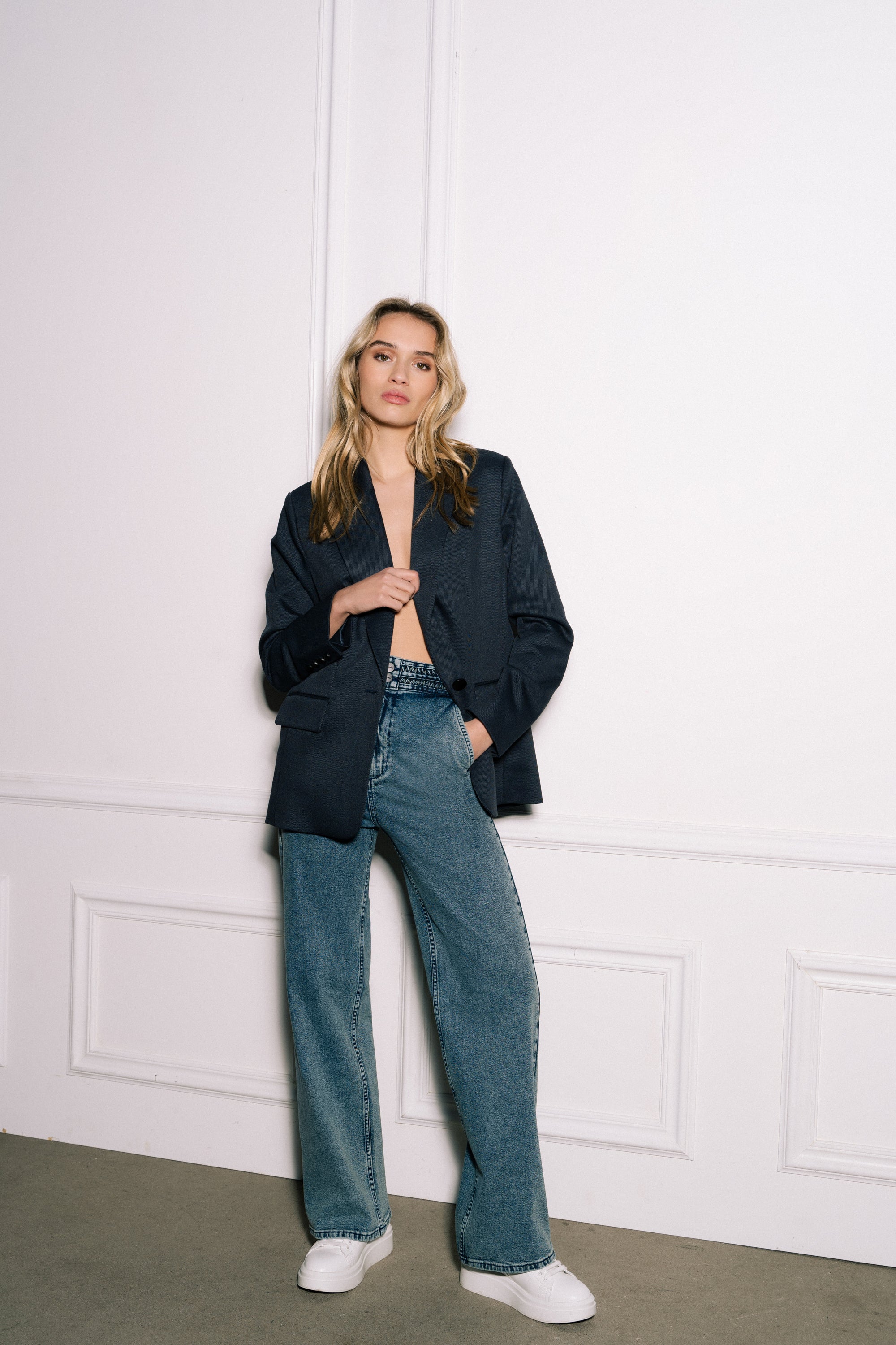 Wide leg sales jeans with belt