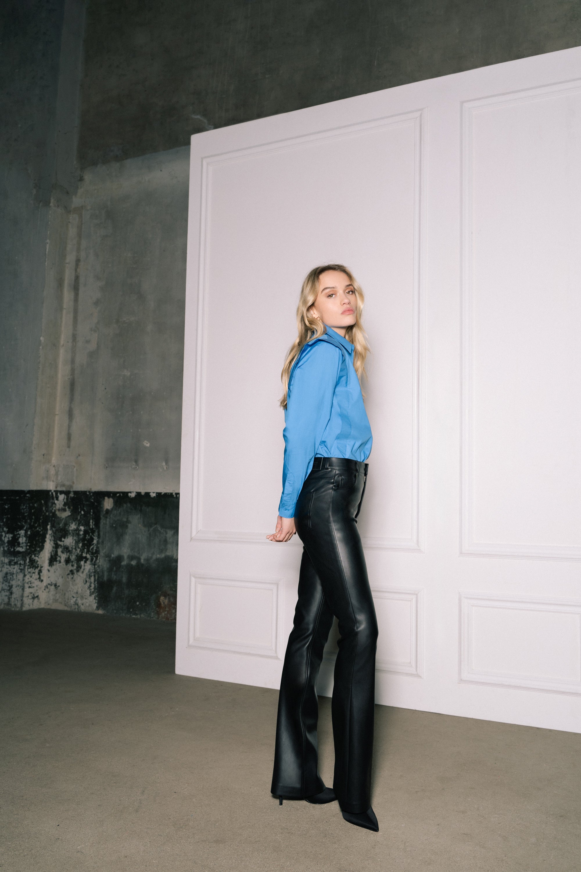 Jane - Vegan Leather Flared Pants – homagetodenim