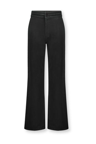 Wide Leg Jeans With Belt Detail