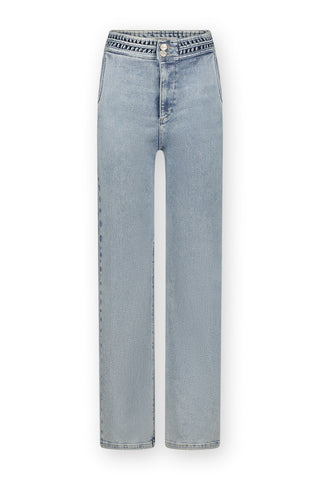 Wide Leg Jeans With Belt Detail