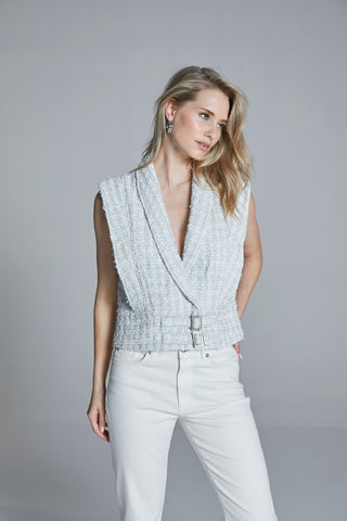 Oversized Waistcoat With Belt Detail