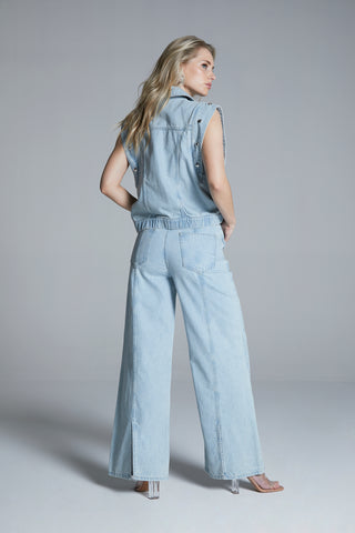 Straight Jeans With Back Slits