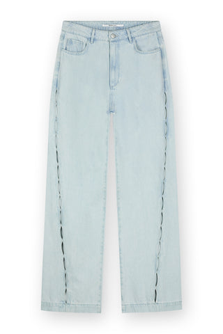 Straight Jeans With Twisted Side Detail