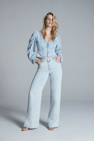 Wide Leg Jeans With Slits