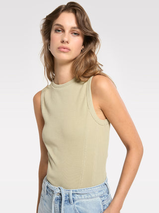 Detailed Sleeveless Rib Top