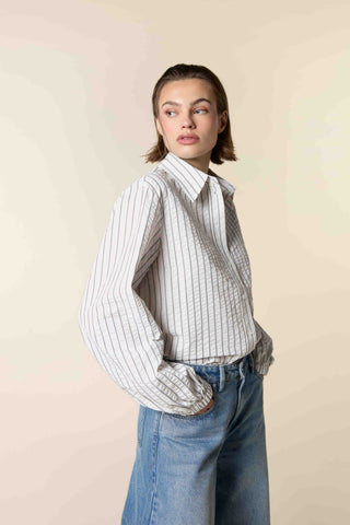 Relaxed Pinstripe Blouse