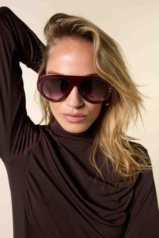 High Neck Top With Gathering