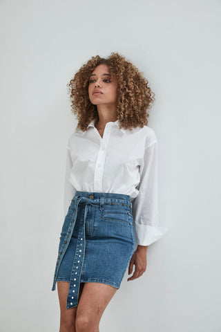 Denim Skirt With Studs