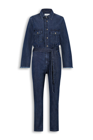 Denim Overall With Frayed Edge