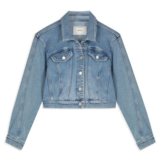 Stretchy Denim Jacket With Curved Seams