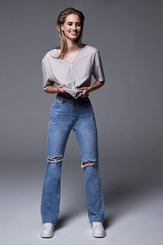 Flared Jeans With Buttons